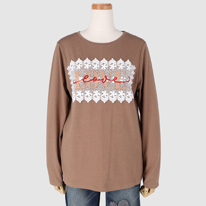LOVEレースロンT Tシャツ、カットソー & LOVE CLOSET LOVEレースロンT Tシャツ、カットソー & LOVE CLOSET