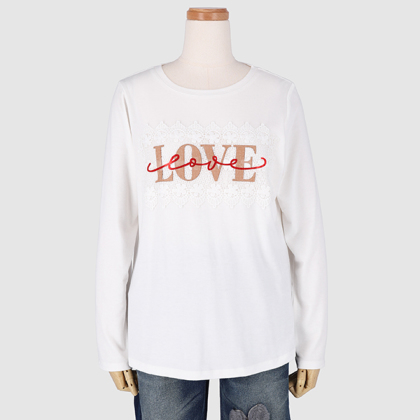 LOVEレースロンT Tシャツ、カットソー & LOVE CLOSET LOVEレースロンT Tシャツ、カットソー & LOVE CLOSET