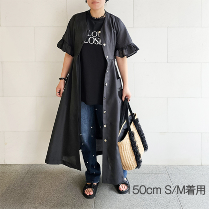 【限定】アンドラブクローゼット　フリルいっぱいマキシワンピース　カーキLLサイズ 限定】アンドラブクローゼットフリルいっぱいマキシワンピース