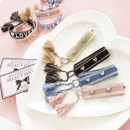 ハートミサンガ (A) ペアセット ハートペアミサンガセット ピンク カップル 親子 親友 友達 姉妹