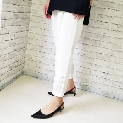 裾ビジューイージークロプトパンツ ボトム ＆ LOVE CLOSET