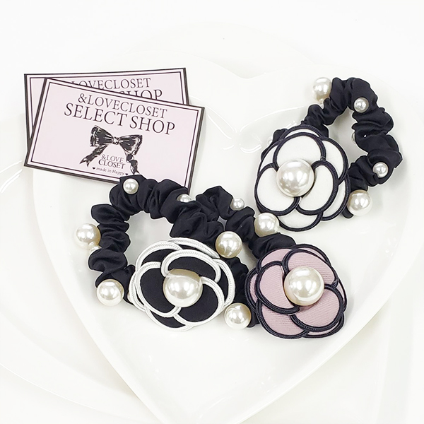CHANEL シャネル ヘアアクセサリー カメリアリボンバレッタ