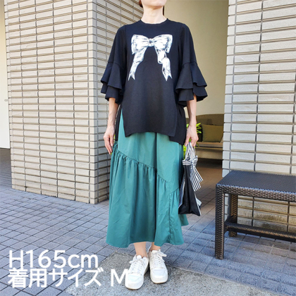 ＆LOVE CLOSETリボンプリントチュニックTシャツ トップス ＆ LOVE CLOSET