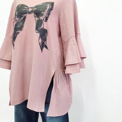 ＆LOVE   サイズLLです ＆LOVE CLOSETリボンプリントチュニックTシャツ Lサイズ（L・LL
