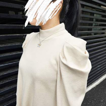 フィット＆フレアーのクチュールニットワンピース ミディワンピ