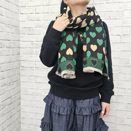 SELECT】リバーシブルハートストール グローブ、マフラー