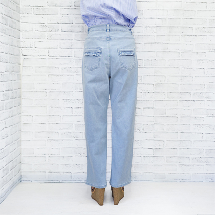 びっくりストレッチりぼん刺繍デニム デニム ＆ LOVE CLOSET