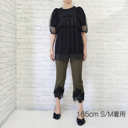 andequal アンドコール　ドッキング　トップス ドットチュールドッキングトップス Tシャツ、カットソー ＆ LOVE