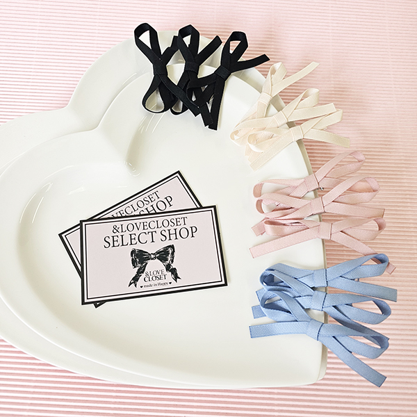 SELECT】フェミニンりぼんピン（3個SET） ヘアクリップ ＆ LOVE CLOSET