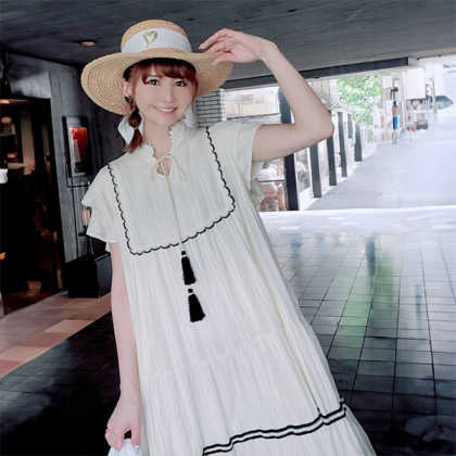 SELECT】レースジャガードタッセルワンピース ロングワンピ