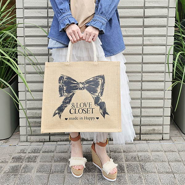 ＆LOVE CLOSET オリジナルジュートバッグ＜BIG＞ バッグ、ポーチ