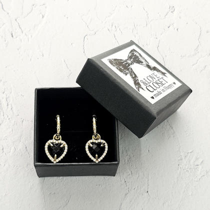 SELECT】ブラックハートの大人ピアス ピアス、イヤリング