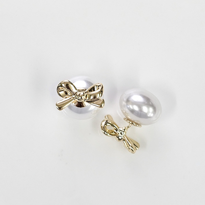 SELECT】パールキャッチりぼんピアス ピアス、イヤリング