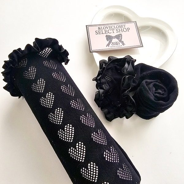 SELECT】ハート模様のレースソックス 靴下、タイツ ＆ LOVE CLOSET