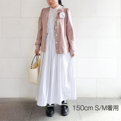 コサージュ付きミニ裏毛カーディガン カーディガン ＆ LOVE CLOSET