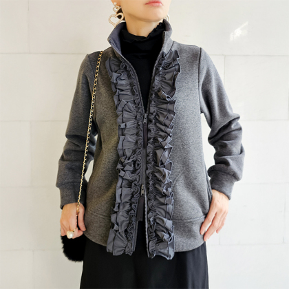 ふりふりふりるの裏フリースジップアウター