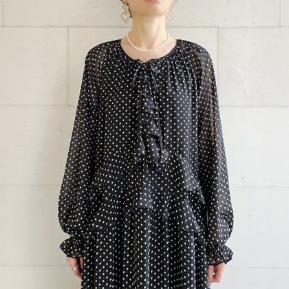 私が主役♪ドットシフォンワンピース ロングワンピ ＆ LOVE CLOSET