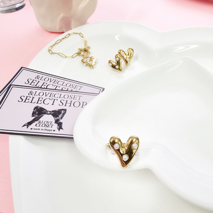 【SELECT】パール散りばめたハートリング