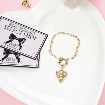 【SELECT】パール散りばめたハートブレスレット